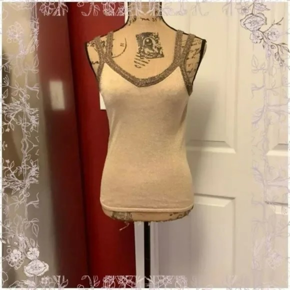Cato metallic knit tank top sweater size small - Picture 4 of 7